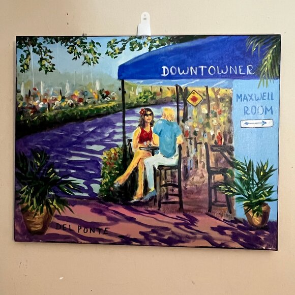 Acrylic Painting in Ft. Lauderdale of the Downtowner by Del Ponte 16" x 20" - Picture 1 of 9